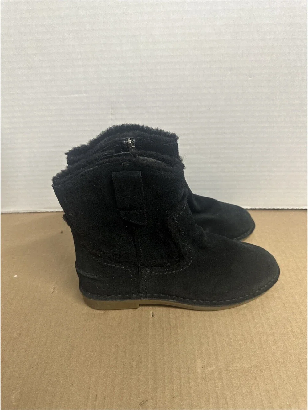 Ugg Catica Women's Black Suede Leather Mid Calf Ankle Boots S/N 1096913 Size 6